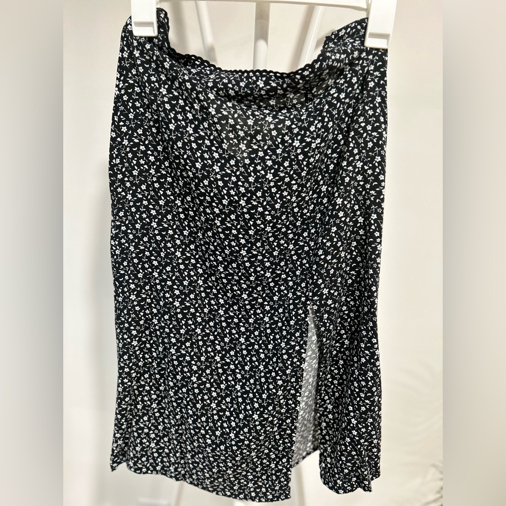 Sky & Sparrow Boho Floral Side Split Skirt XS